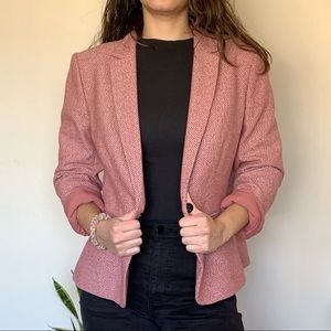 NWT Ann Taylor Rose Pink Tweed Blazer